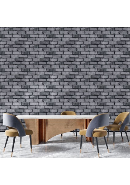 Duvar Kağıdı 3 Boyutlu Siyah Taş Duvar Desenli Silinebilir Tekstil Duvar Kağıdı modelleri