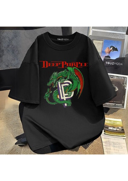 Tarzsokak Rock Serisi Deep Purple Baskılı Oversize