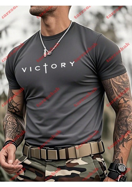 Tarzsokak Model 3938 Erkek Yazlık Yuvarlak Yaka Kısa Kollu Günlük Tişört, Yaz