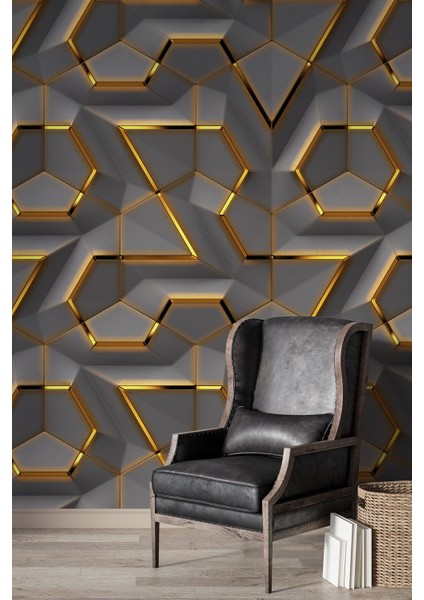 Duvar Kağıdı 3D Geometrik Şekil Desenli Silinebilir Tekstil Duvar Kağıdı fiyatları