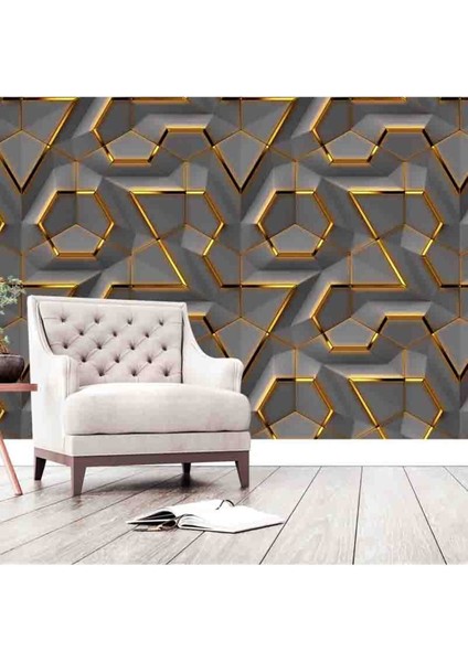 Duvar Kağıdı 3D Geometrik Şekil Desenli Silinebilir Tekstil Duvar Kağıdı modelleri