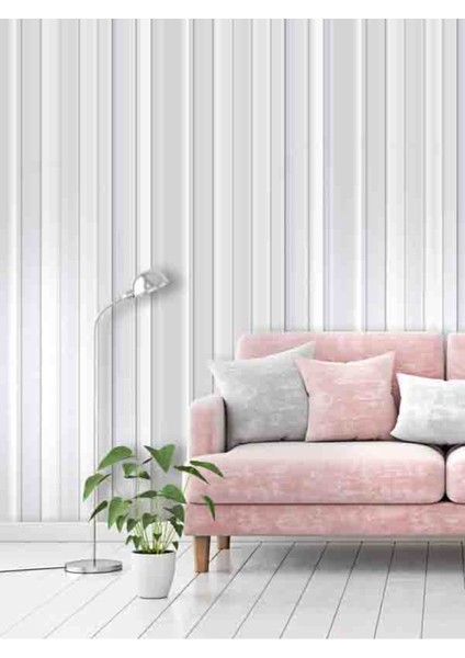 3 Boyutlu Geometrik Çizgi Desenli Silinebilir Tekstil Duvar Kağıdı