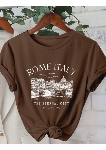 Tarzsokak Rome Italy Desen Baskılı Basic