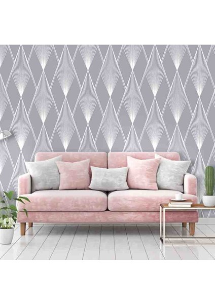 3D Diamond Desenli Silinebilir Sağlıklı Tekstil Duvar Kağıdı modelleri