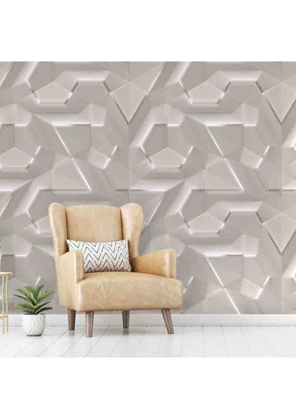 3 Boyutlu Geometrik Şekil Desenli Silinebilir Tekstil Duvar Kağıdı modelleri