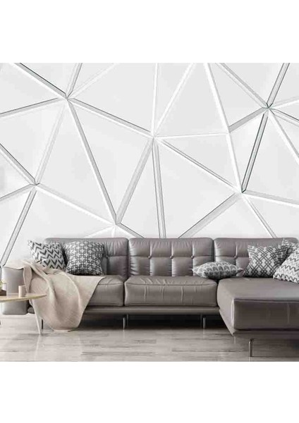 3 Boyutlu Geometrik Desenli Silinebilir Yırtılmaz Tekstil Duvar Kağıdı modelleri