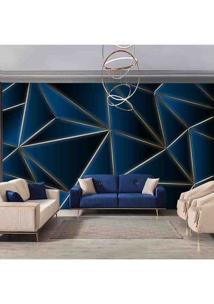 3 Boyutlu Soyut Geometrik Üçgen Desenli Tekstil Duvar Kağıdı fiyatları
