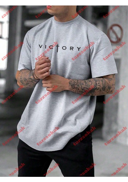 Tarzsokak Model 3938 Erkek Yazlık Yuvarlak Yaka Kısa Kollu Günlük Tişört, Yaz