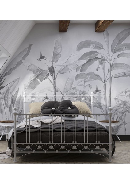 Tropikal Bitki Desenli Özel Dijital Baskılı Duvar Kağıdı-Tek Parça Üretim 3D Tasarım