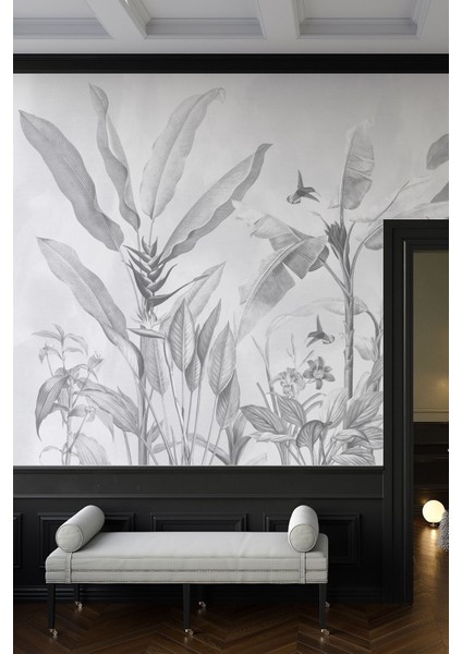 Tropikal Bitki Desenli Özel Dijital Baskılı Duvar Kağıdı-Tek Parça Üretim 3D Tasarım modelleri