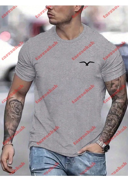 Tarzsokak Model 3575 Erkek Yazlık Yuvarlak Yaka Kısa Kollu Günlük Tişört, Yaz