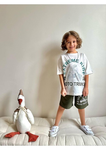 Yigit Butik Baskılı Şortlu Erkek Çocuk Alt Üst Takım