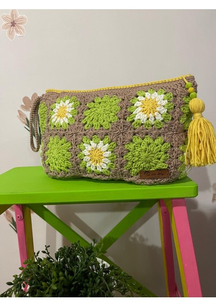 Motif Papatya Cluch Çanta