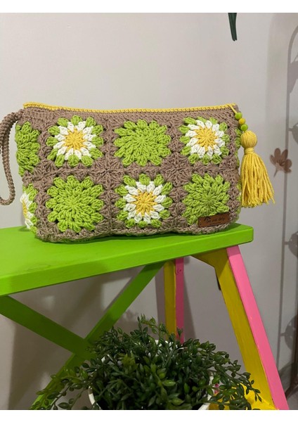Motif Papatya Cluch Çanta