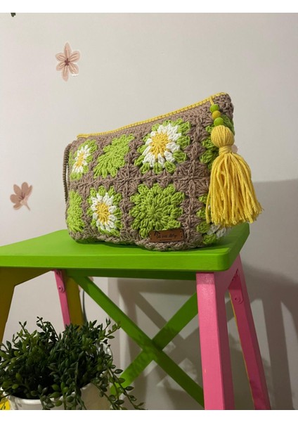 Motif Papatya Cluch Çanta
