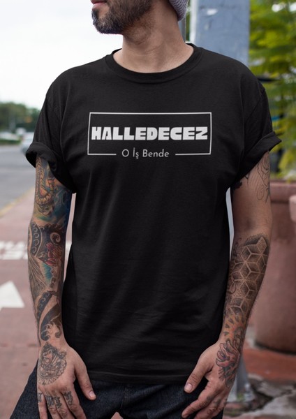 Hayat Koruma Halledecez Bisiklet Yaka Yüksek Kalite Baskılı Siyah T-Shirt