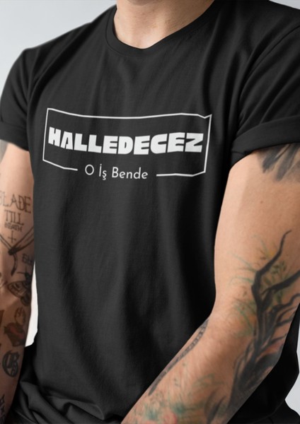 Hayat Koruma Halledecez Bisiklet Yaka Yüksek Kalite Baskılı Siyah T-Shirt
