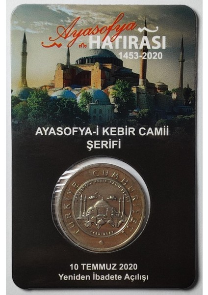 6 'lı Hatıra 1 Lira Para Kiti Seti, Ayasofya, Antep, Çanakkale, 15 Temmuz, 2'li Büyük Taarruz Çil