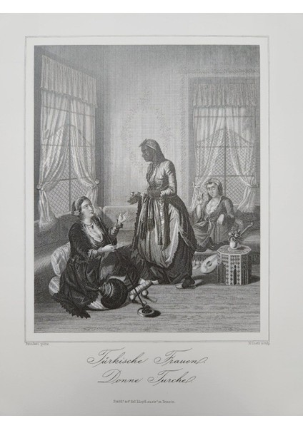 2 Adet Osmanlı Baskı Gravür Resim. 23X33CM Boyutunda Kalın Kartonda Tablo Yapmaya