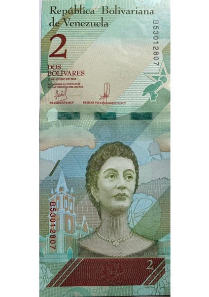 Venezuela 2018 Yılı 2 Bolivares Çil(Unc) Koleksiyon Para