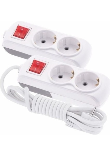 F293E 2'li Anahtarlı Grup Priz - 10 Metre Uzunluk ile Güvenli ve Pratik Elektrik Kullanımı