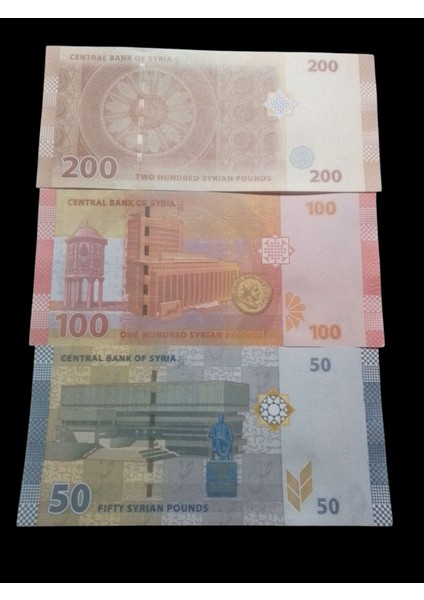3 Adet Suriye Paund 200 - 100 - 50 Eski Koleksiyon Yabancı Kağıt Para Eski Para