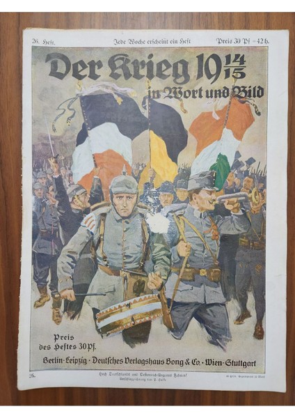 Der Krieg 1914 Tarihli Resimli Dünya Savaşı Tarihi Dergisi Alman Nadir