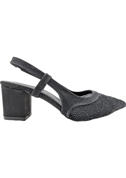 Ingeborg | Abiye Kalın Topuklu Sivri Burun Ayakkabı - Ingeborg - Siyah - 36