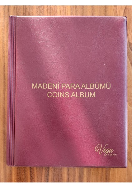 200 Adet Yerli Madeni Para Albümü Koleksiyon Kirmizi. Toplam 10 Sayfa. Her Sayfada 20