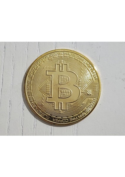 4cm Altın Renk Bitcoin Madalya Hatıra. Kapsülünde.