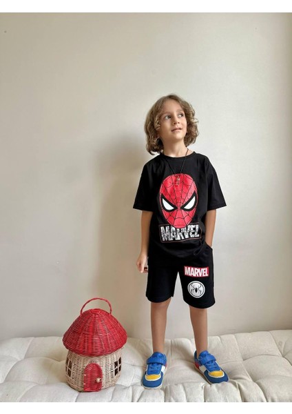 Yigit Butik Baskılı Şortlu Erkek Çocuk Alt Üst Takım