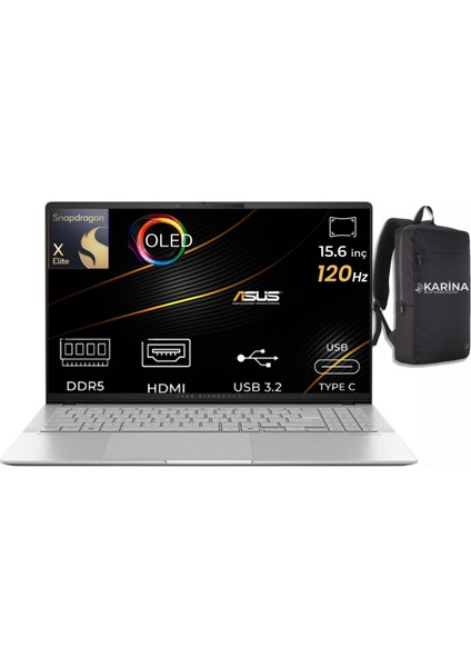 Vivobook S15 OLED Snapdragon x Elite X1E 78 100 S5507QA-MA001W-02 32GB 4tb Windows 11 HomeOME Qualcomm Adreno Gpu 15.6" Notebook (Outlet)