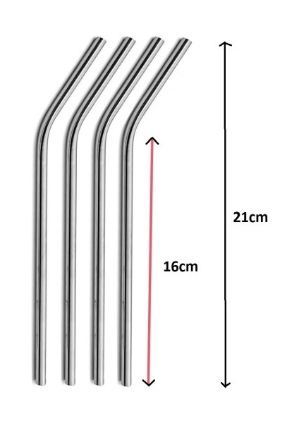 Paslanmaz Çelik Pipet Seti 5 Parça