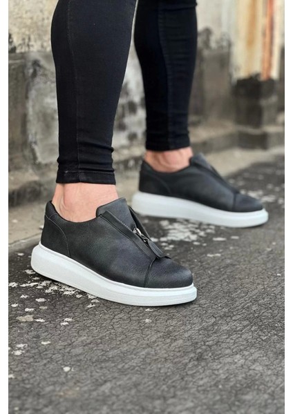 010 Gri Cilt Erkek Casual Ayakkabı