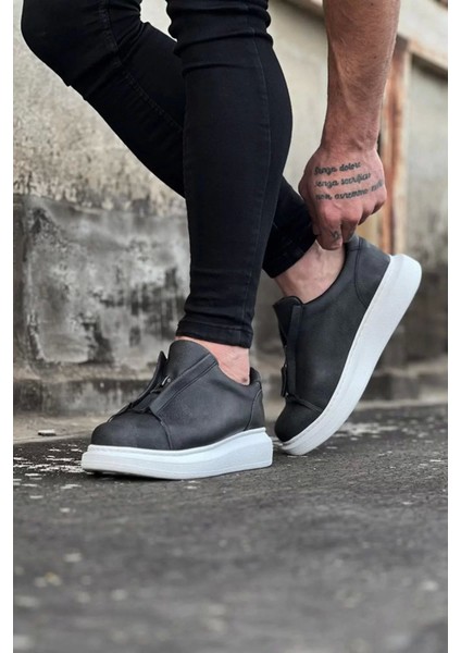 010 Gri Cilt Erkek Casual Ayakkabı