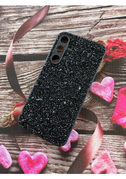 Samsung S24 Ultra - S23 Fe - A06 - A55 - A35 - A25 - A15 - A54 - A34 - A24 - Siyah Taşlı Kılıf
