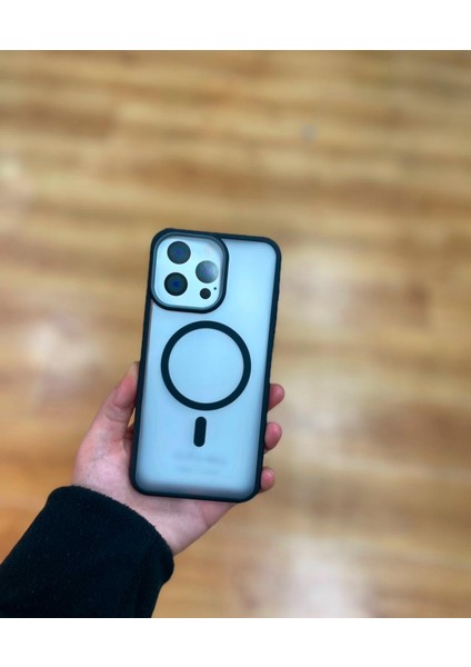 Apple Iphone 13 Pro Max Uyumlu Magsafe Destekli Buz Cam Tasarımlı Telefon Kılıfı