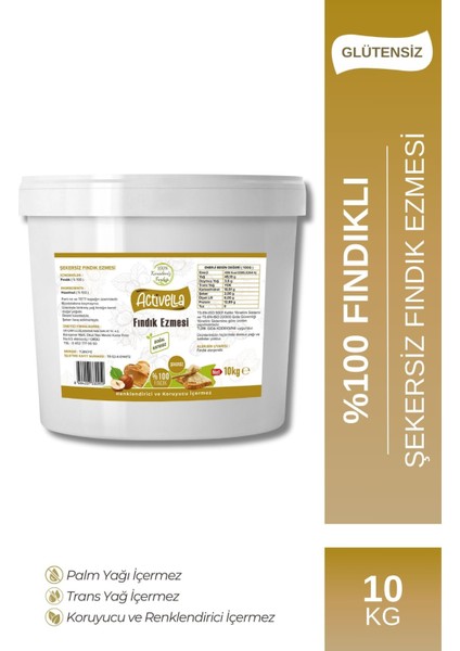 Şekersiz Fındık Ezmesi 10KG %100 Fındıklı