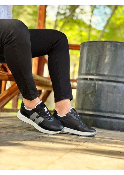Black Bisal 1212 Hakiki Deri Erkek Sneaker Siyah