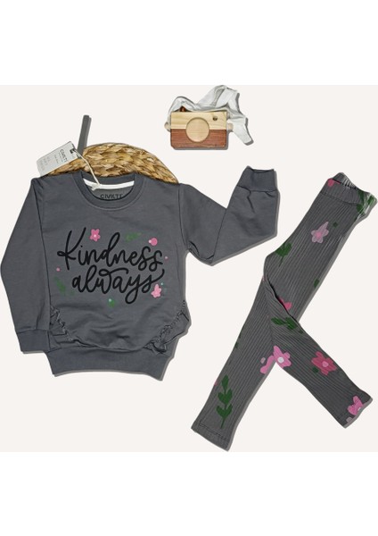 Fitilli Tayt Sweat Ikili Takım