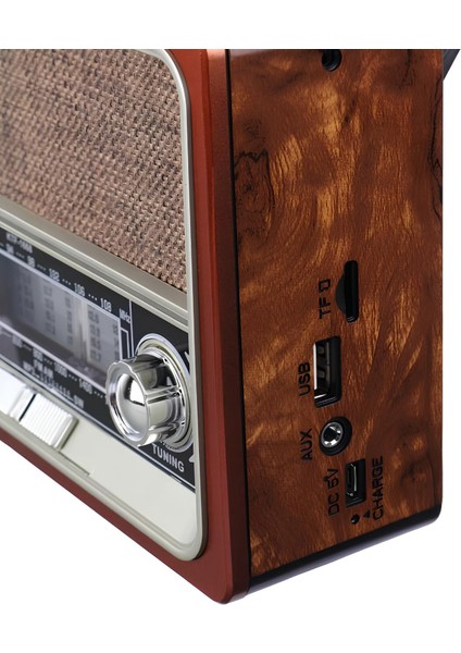 Nostalji Radyo LED Fener Işıklı Retro Bluetooth Hoparlör Usb/tf/aux + Solar Panel Güneş Enerjili Şarjlı Batarya