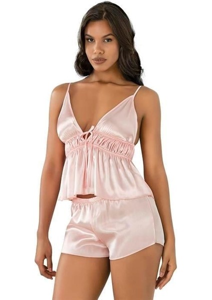 Somon Saten Şort Takımı 9208