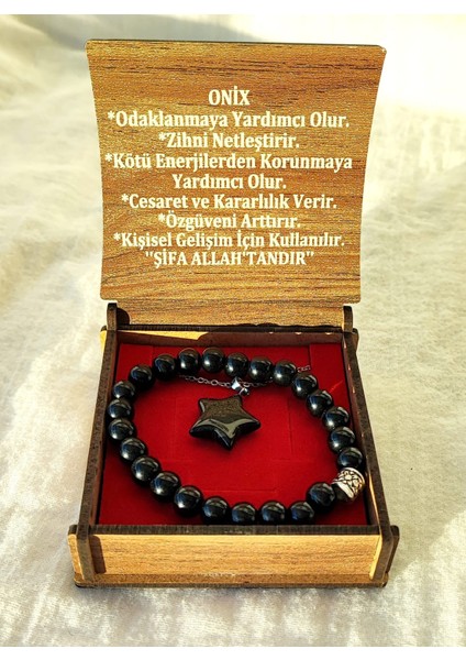 Özel Kutusunda Doğal Onix Taşı Kolye ve Bileklik Seti fırsatları