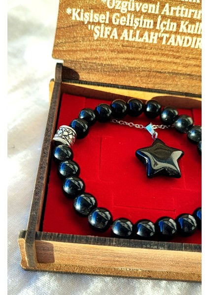 Özel Kutusunda Doğal Onix Taşı Kolye ve Bileklik Seti indirimleri