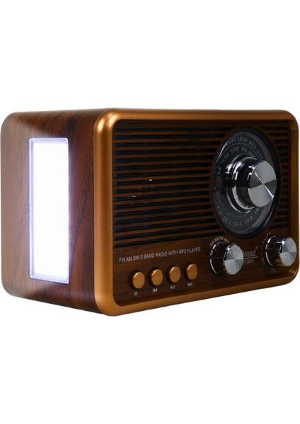 Kahverengi Nostaljik Radyo, Fm/am/sw Radyo, USB ve Tf Kart Destekli Taşınabilir Bluetooth Retro Hoparlör Tasarım Ödüllü