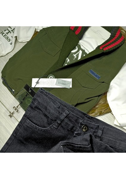 Yelek-Cep Detaylı Pantolon-Baskılı Sweat 3’lü Takım fiyatları