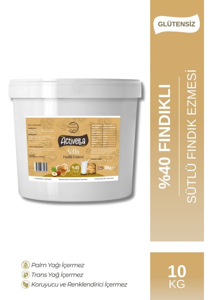 Sütlü Fındık Ezmesi 10KG %40 Fındıklı