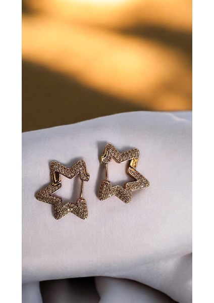 Viostar Rose Gold Yıldız Tasarım Küpe