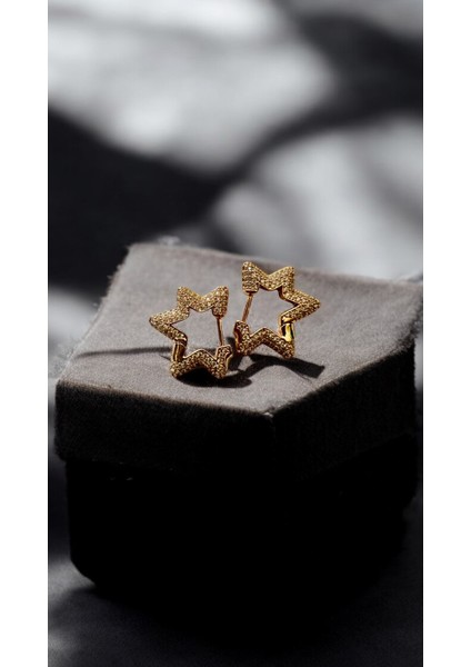 Viostar Rose Gold Yıldız Tasarım Küpe