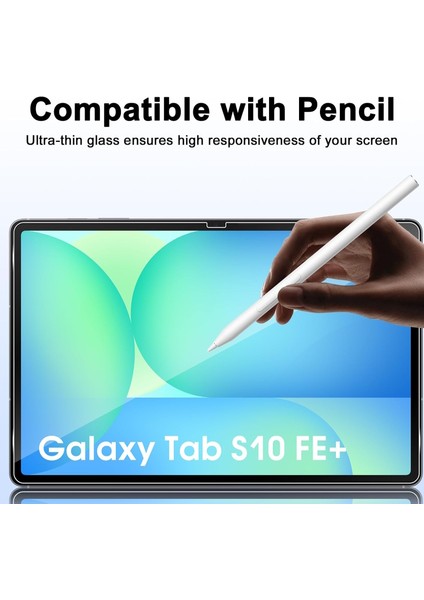 Samsung Galaxy Tab S10 Fe Plus 13.1 Inç Tablet Ekran Koruyucu Şeffaf Cam Nano Esnek Kırılmaz Tablet Camı 9h